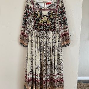 Anthropologie Beaded Prairie Dress